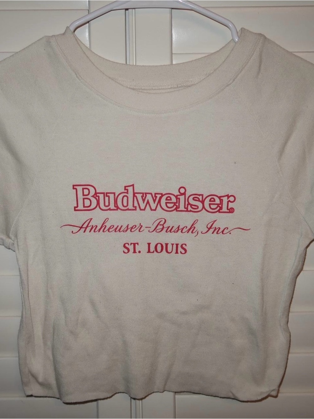 PacSun Cream Tee with Red Budweiser Print